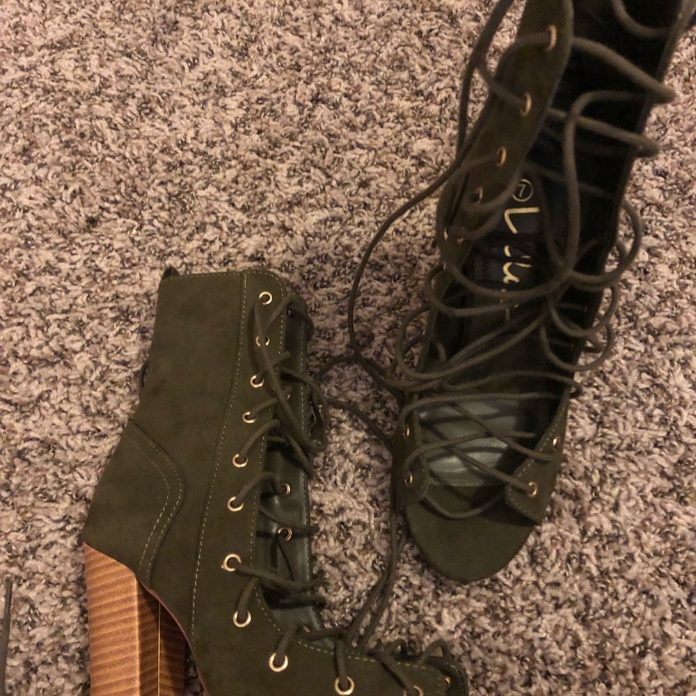 Green lace boots